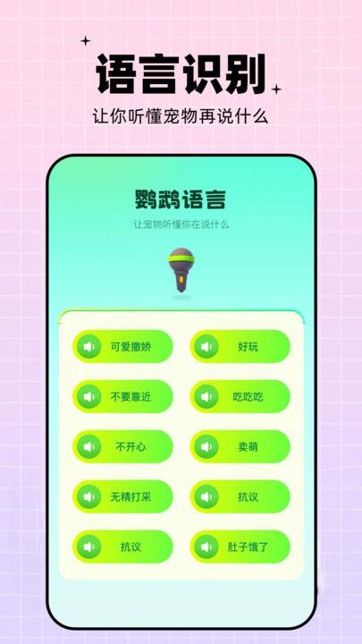 鹦鹉交流器app(又名鹦鹉翻译器)下载,鹦鹉交流器,翻译app